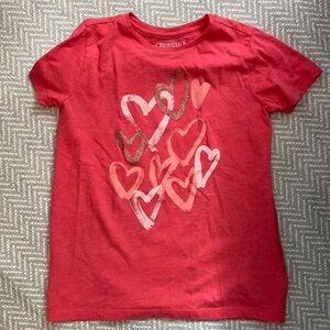 Crewcuts Pink Heart Short Sleeve Tee